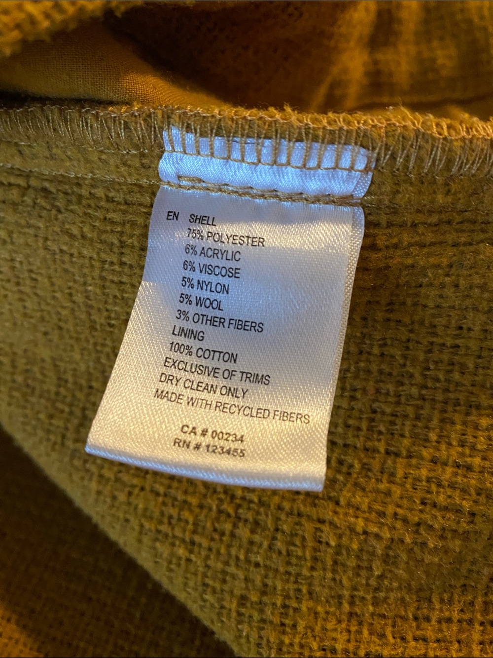 Design Lab Lord & Taylor Mustard Button-Up Shacket - Picture 6 of 10
